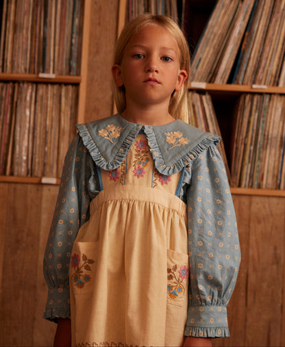 Dionne Blouse, Quilt Calico Blue Pebble