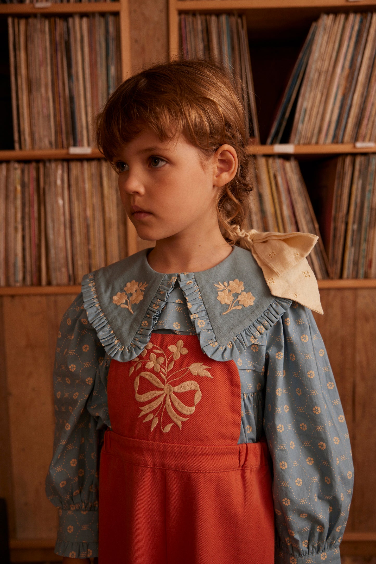 Dionne Blouse, Quilt Calico Blue Pebble