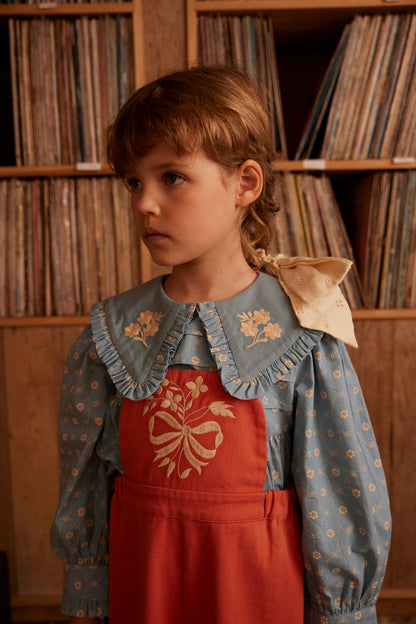 Dionne Blouse, Quilt Calico Blue Pebble