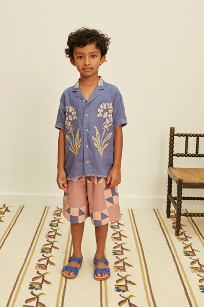 Donny Embroidered Shirts, Azul