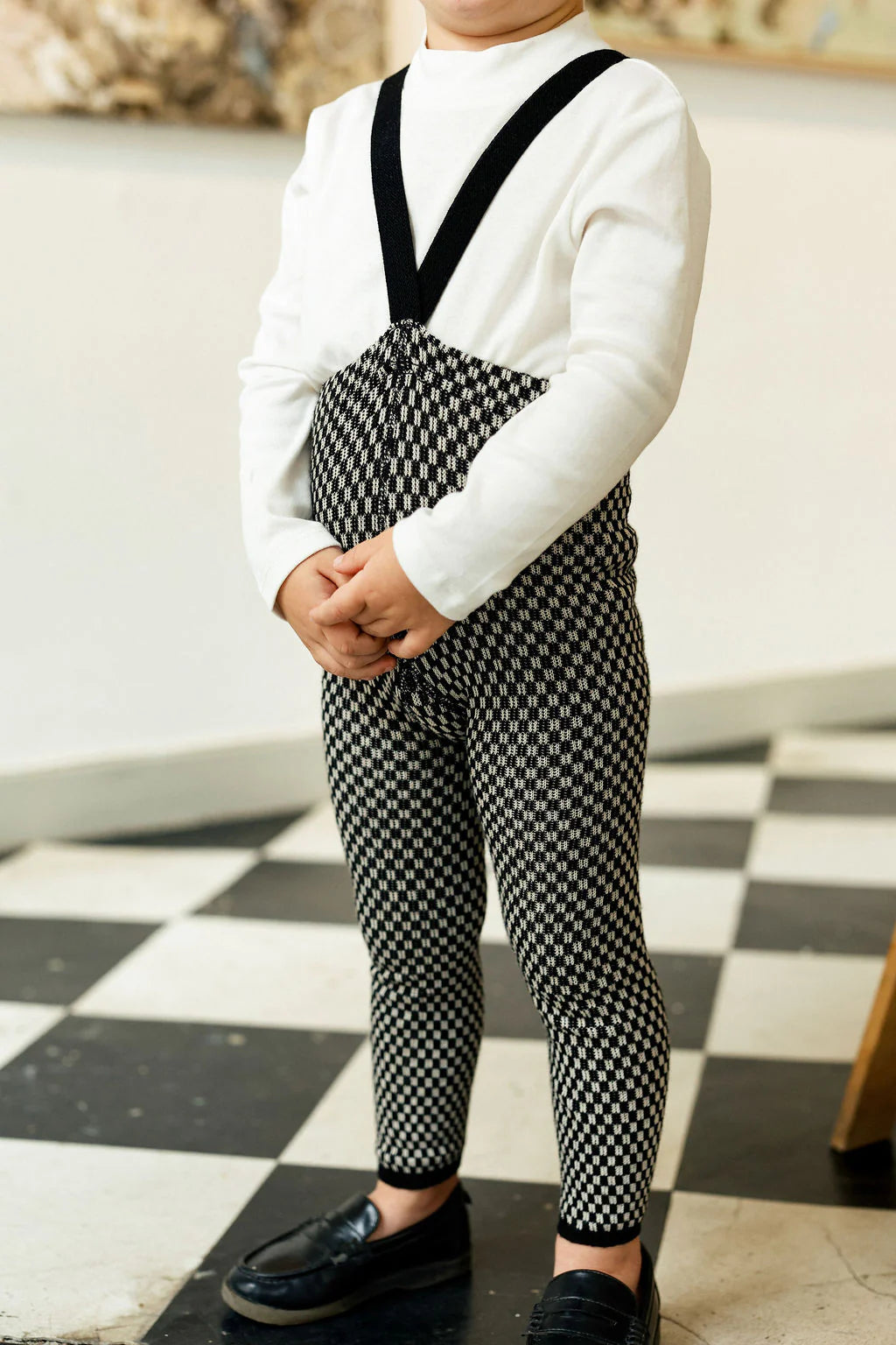 Silly Silas Special Footless Tights, Black X White Striped