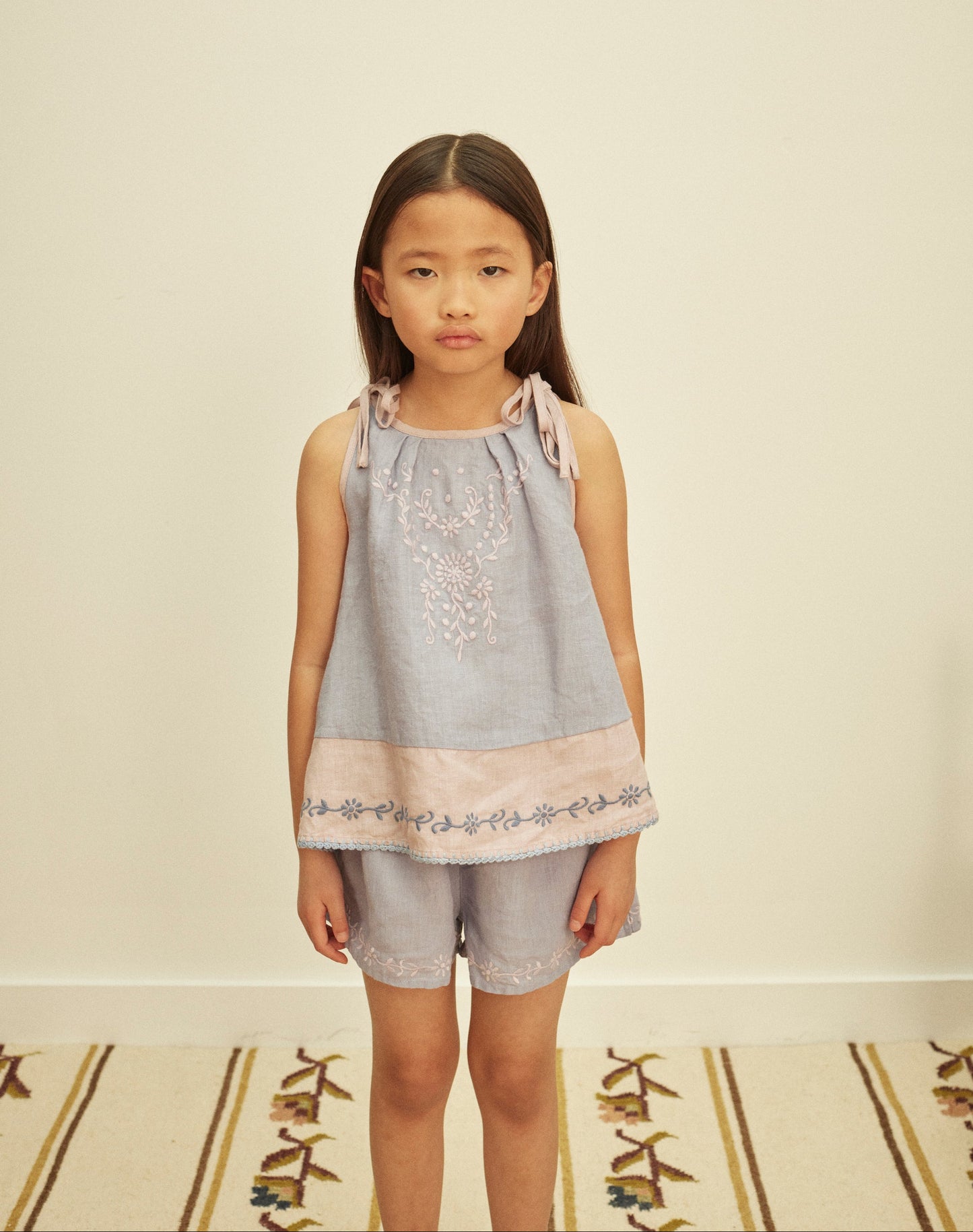 Emeline Short Set, Blue-Lilac/Lilac