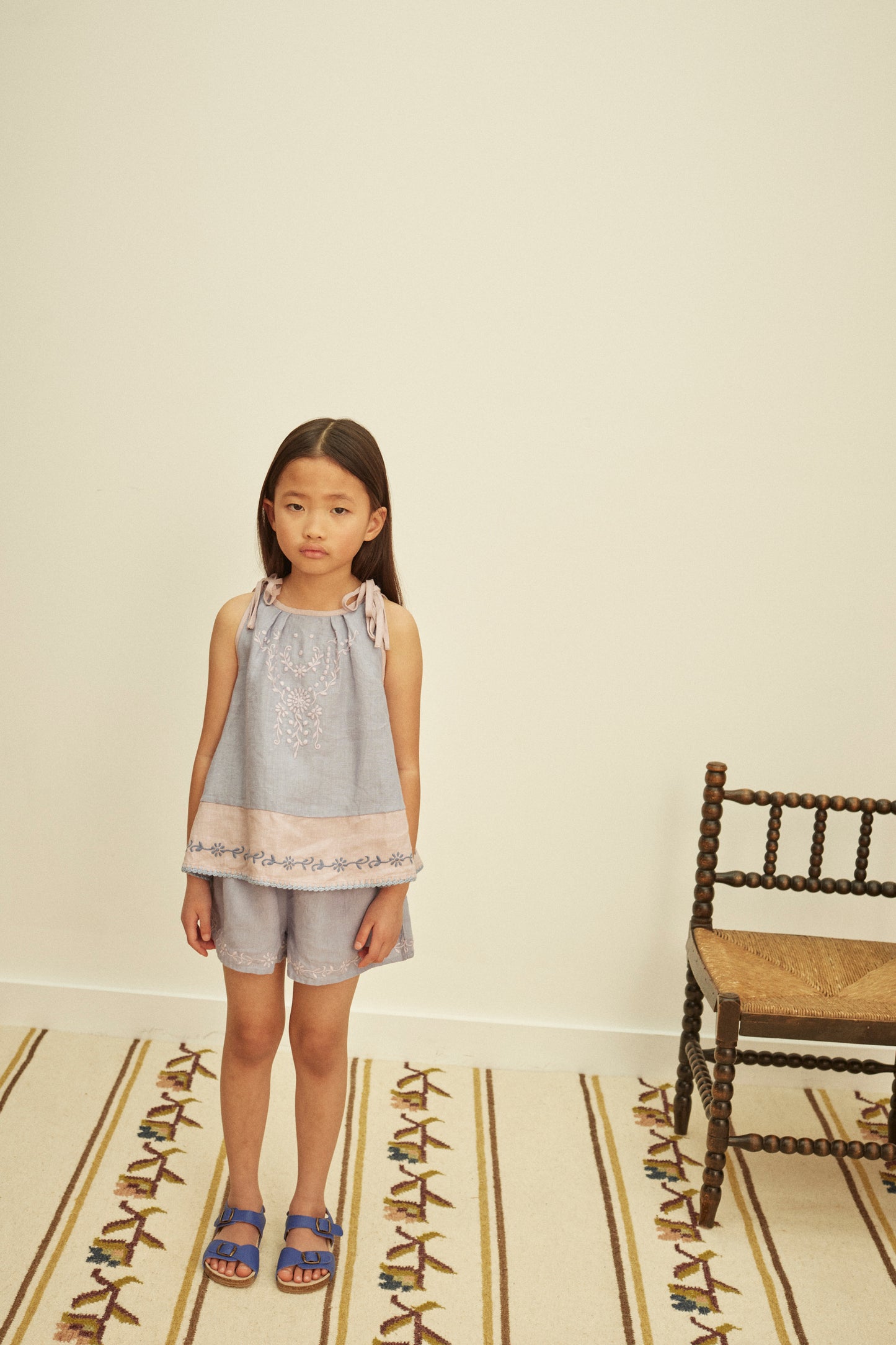 Emeline Short Set, Blue-Lilac/Lilac