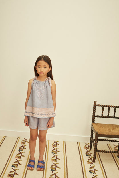 Emeline Short Set, Blue-Lilac/Lilac