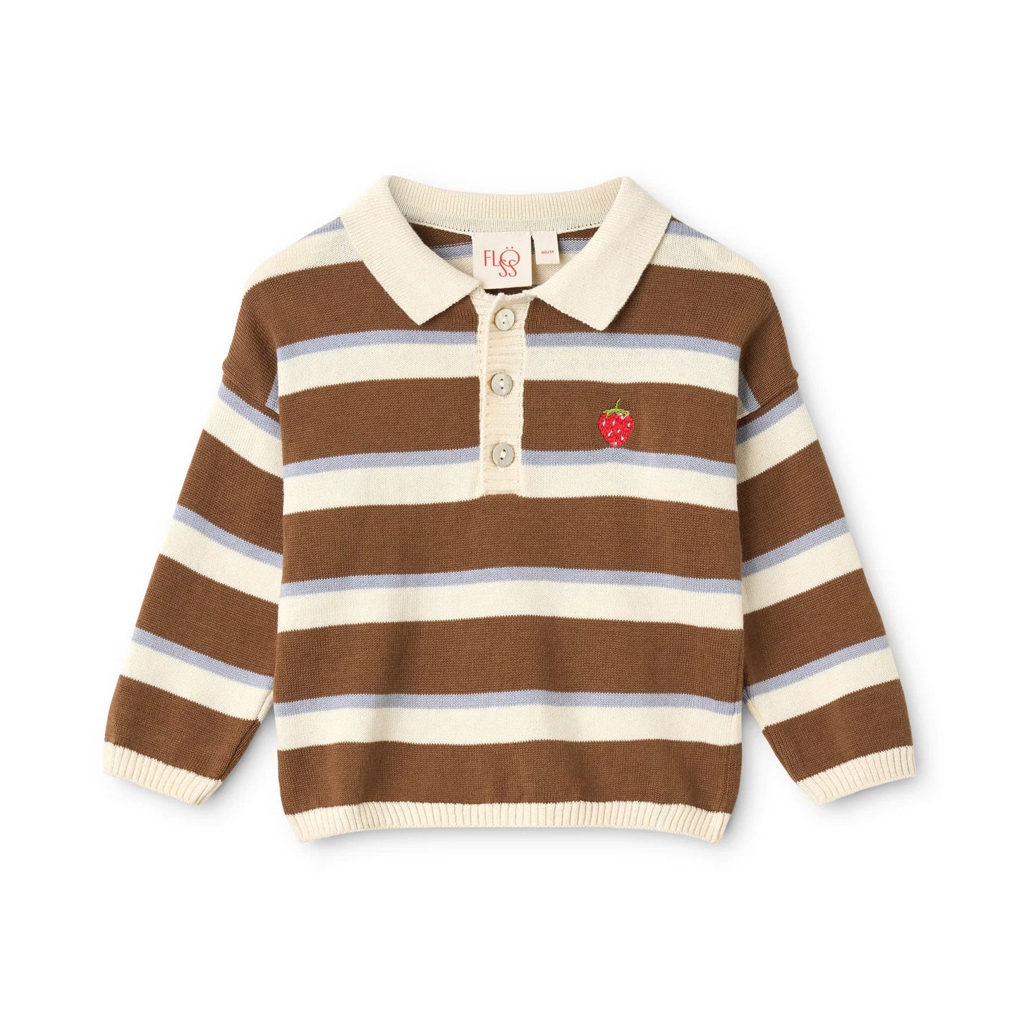 Elias Polo Sweater, Coffee/Air Stripe