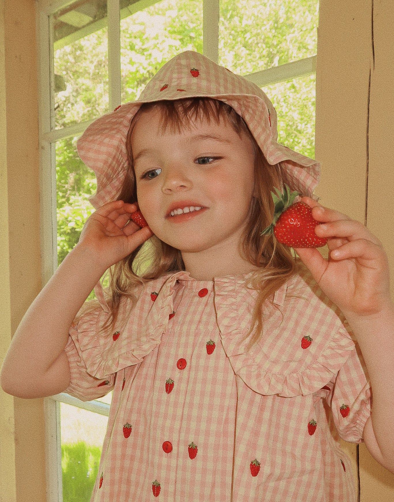 Dolly Sunhat, Pink Berry Gingham