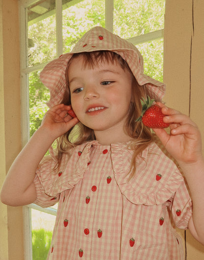 Dolly Sunhat, Pink Berry Gingham