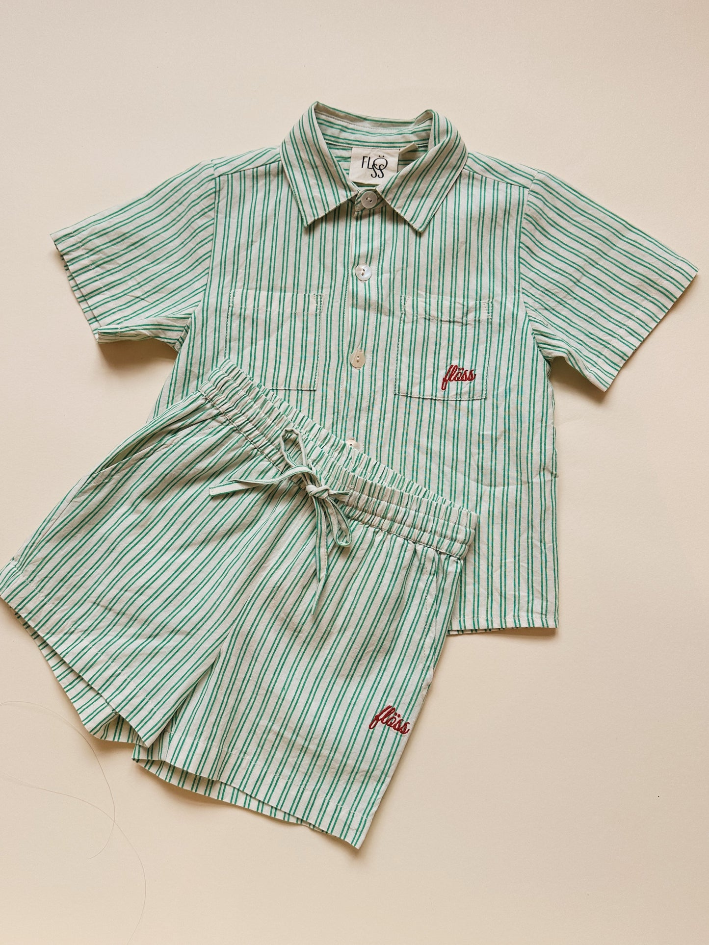 James SS Shirt, Green & Cloud