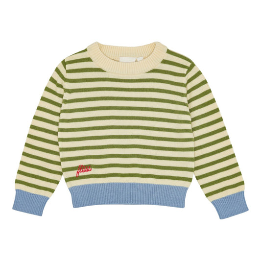 Henry Sweater, Fall Green Stripe