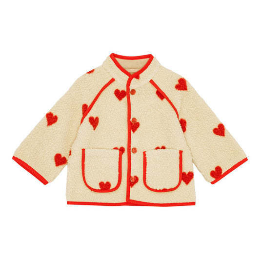 Simone Fleece Jacket, Soft White Heart