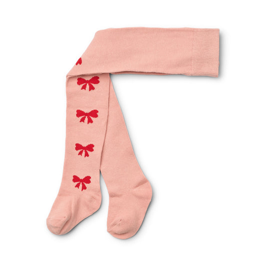 Vera Tights, Warm Pink Bow