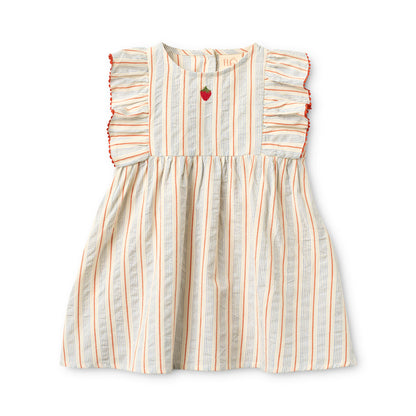 Robin Dress, Blue-tangerine stripe