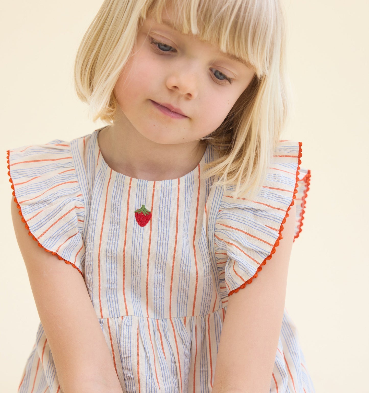 Robin Dress, Blue-tangerine stripe