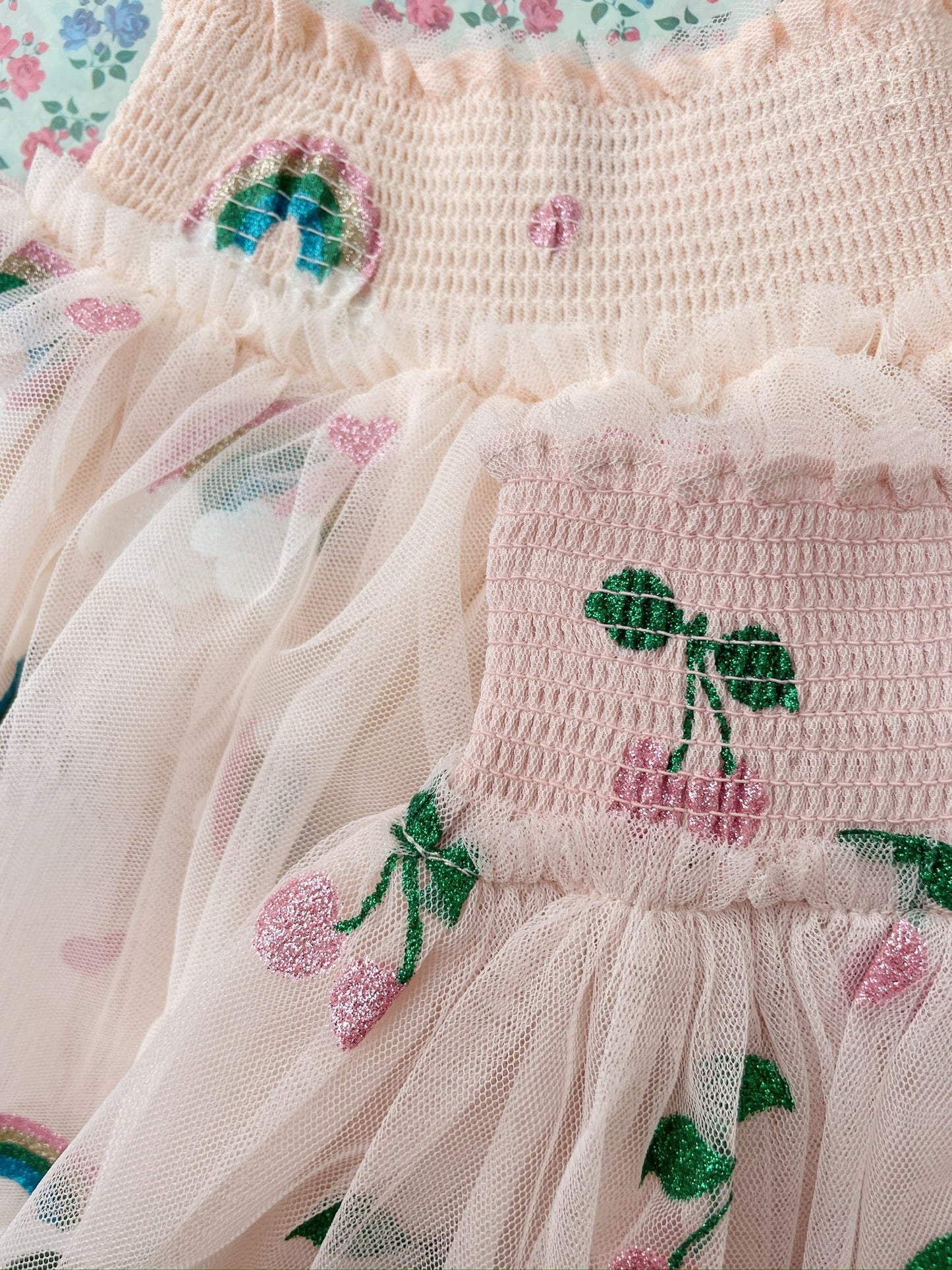 Tullie Smock Skirt, Ma Grande Cerise Pink Glitter