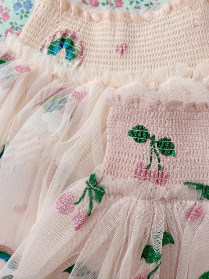 Tullie Smock Skirt, Ma Grande Cerise Pink Glitter
