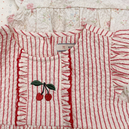 Ellie Frill Romper, Amour Stripe