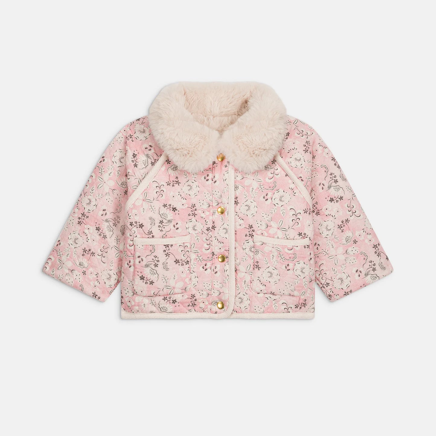 Jasmina Reversible Coat, Pink Linden Blossom