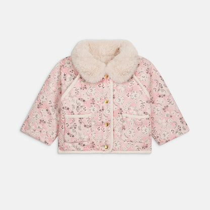 Jasmina Reversible Coat, Pink Linden Blossom