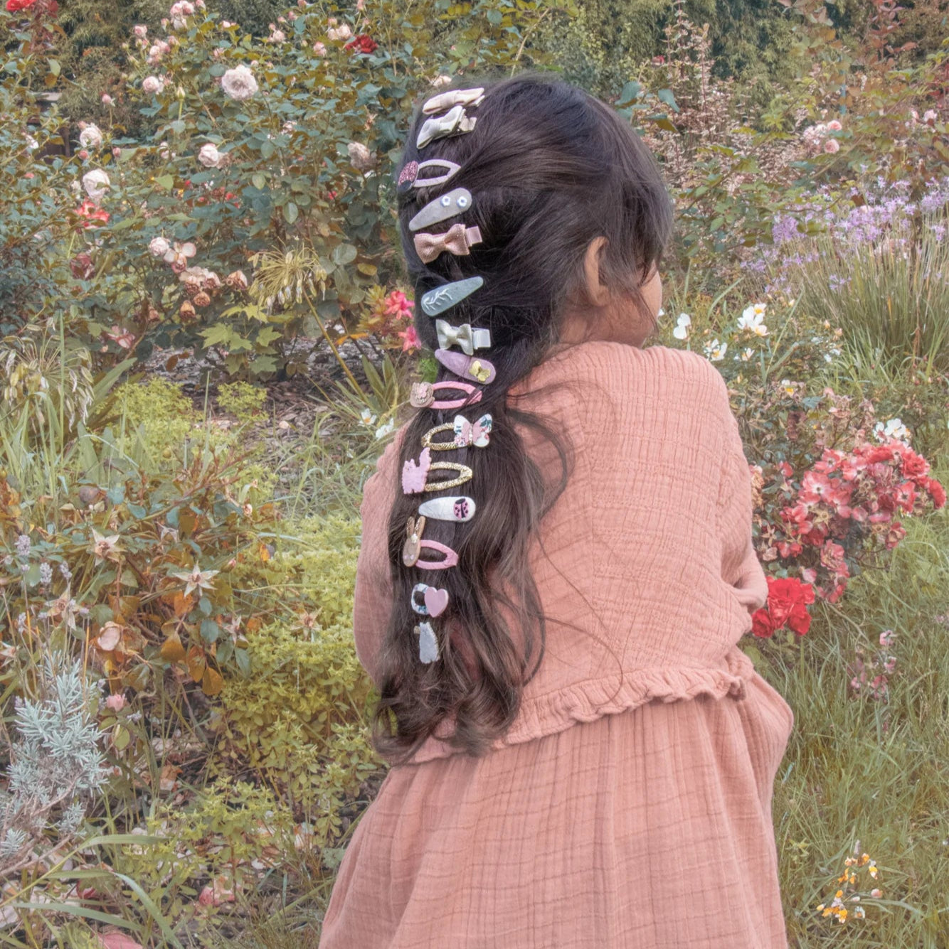 Flora Linen Mini Bow Clips