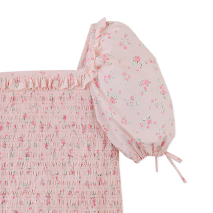 Priscilla Smocked Top with Puff Sleeves, Multicolor