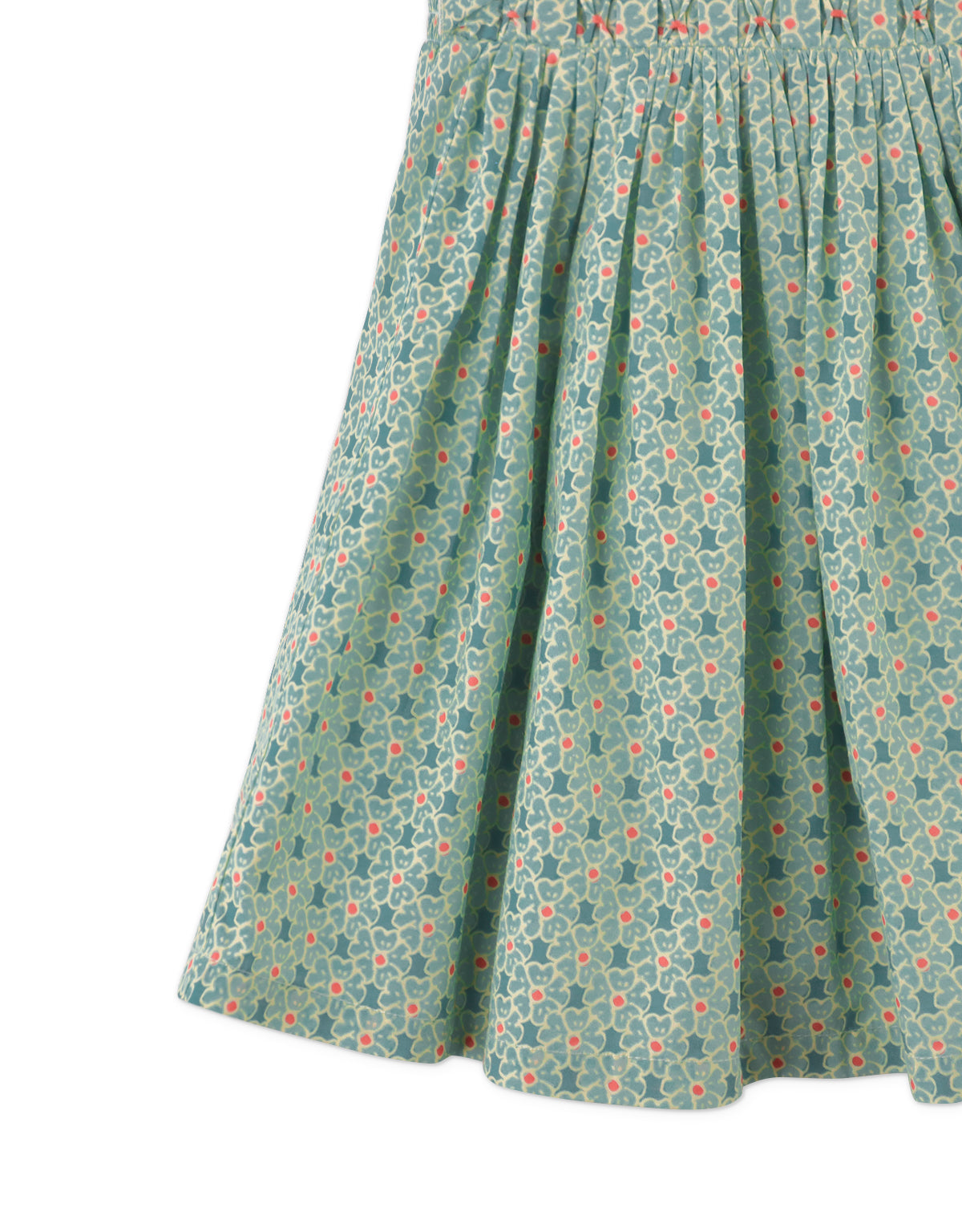 Girls Noemi Apron Dress with Ruffles, Green