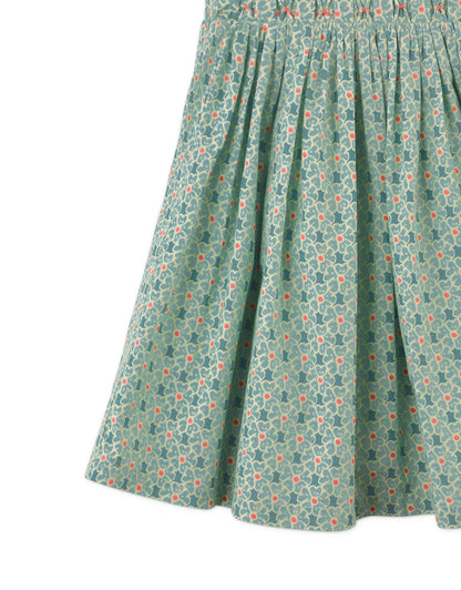 Girls Noemi Apron Dress with Ruffles, Green