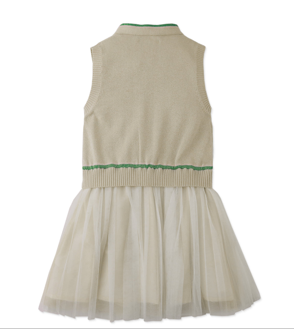 Clara Sleeveless Top Beige with Neck Ties & Pleated, Off White