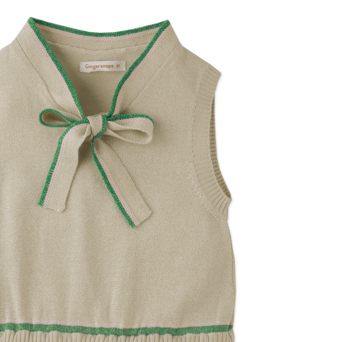 Clara Sleeveless Top Beige with Neck Ties & Pleated, Off White