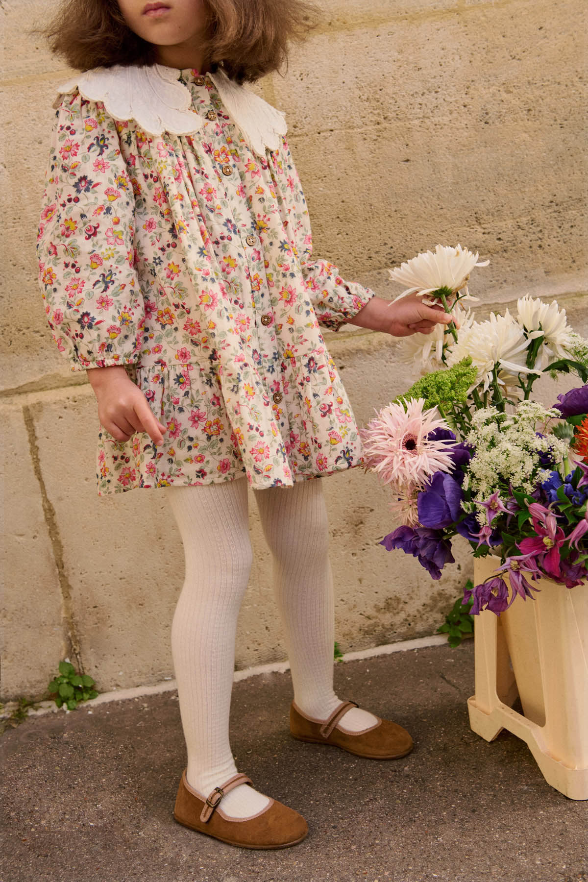 Dress Heidi, Cream Wild Flowers