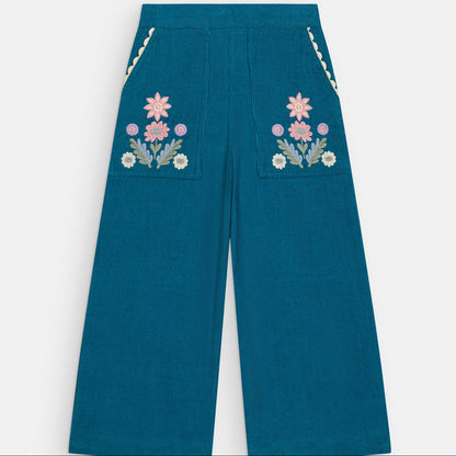 Floralia Pants, Blue