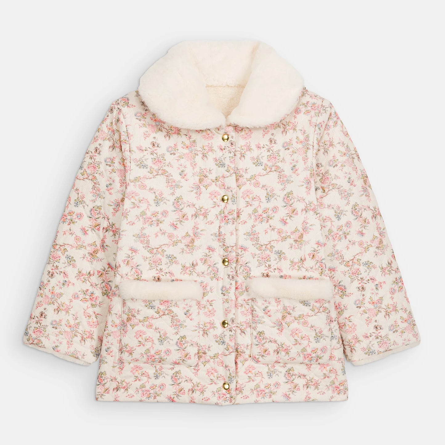 Dalila Reversible Coat, Carnation Vale Cream