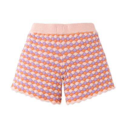 Girl Alba Crochet Shorts, Pink