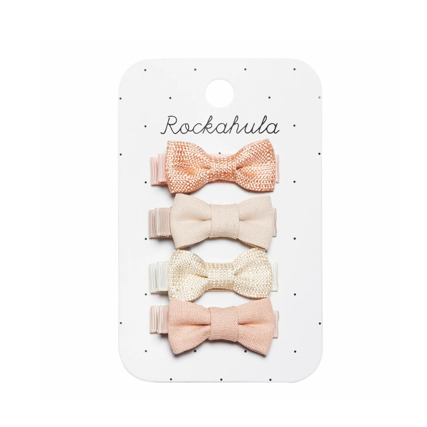 Flora Linen Mini Bow Clips