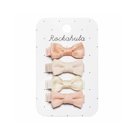 Flora Linen Mini Bow Clips
