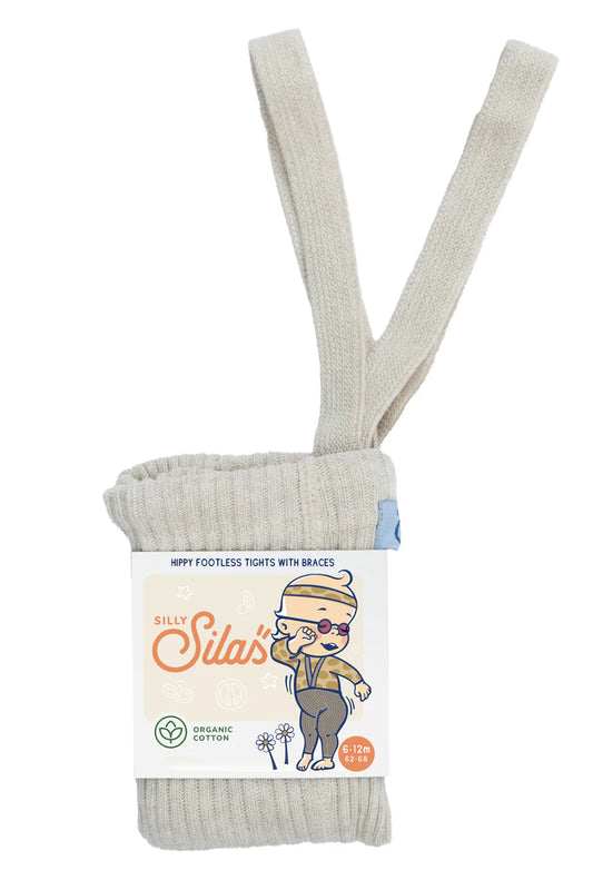 Silly Silas Hippy Footless Tights, Cream Blend