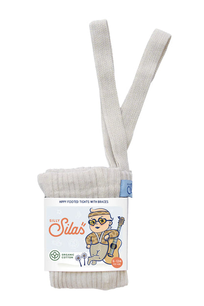 Silly Silas Hippy Footed Tights, Cream Blend