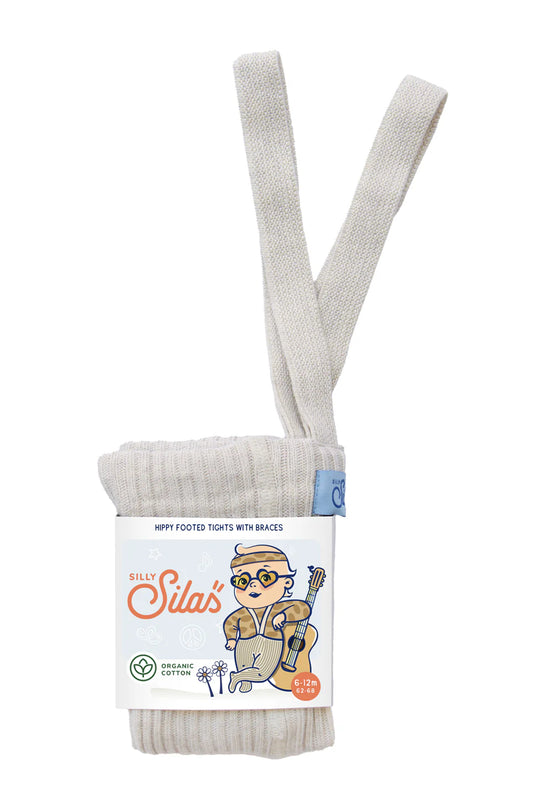 Silly Silas Hippy Footed Tights, Cream Blend