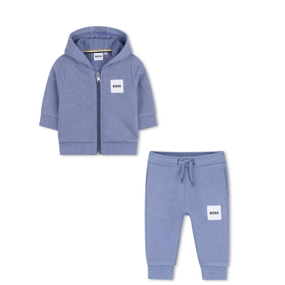 BOSS Hooded Cardigan and Jogging Pants Set, Lavender Blue