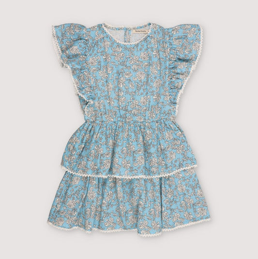 Melina Dress, Peony Powder Blue