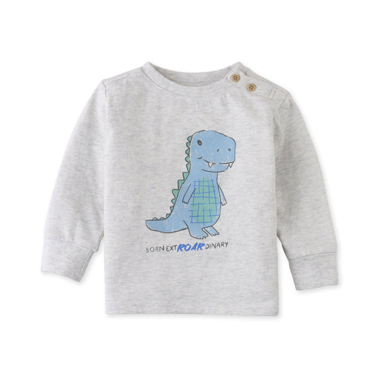 Baby Boy Kael Long Sleeves T-Shirt, Gray