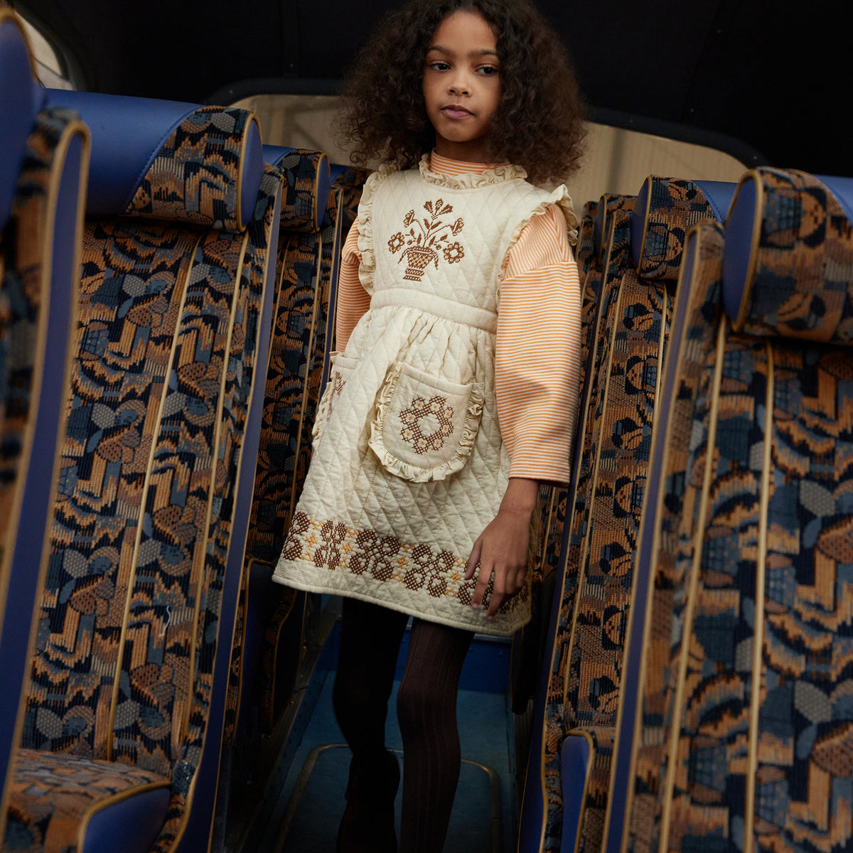Ida Quilted Dress, Cream