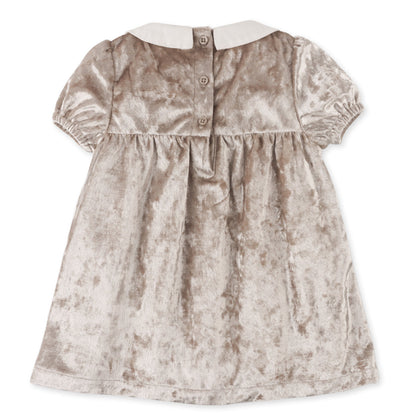 Baby Girl Selina Short Sleeves Smocked Dress, Metallic