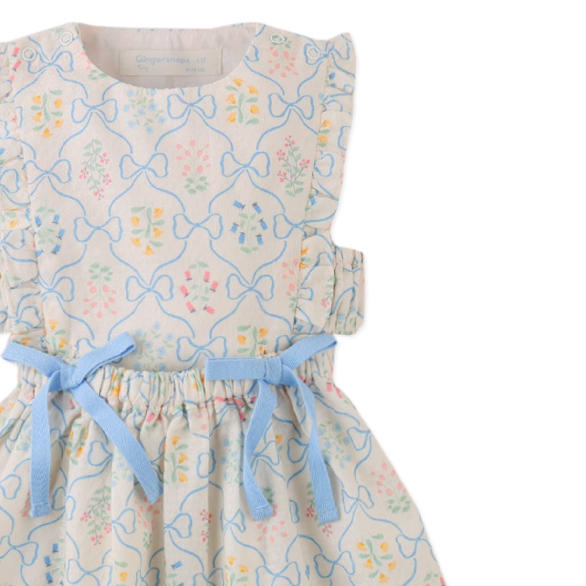 Baby Kelsea Dress with Bows & Detachable Bodice Top, Multicolor