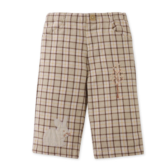 Baby Girl Keziah Trousers with Embroidery, Brown