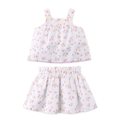 Girls Odessa Top and Skirt Set, White