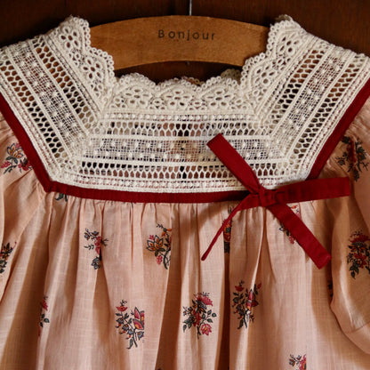 Princess Dress Pink Garden Flower Print, Cotton Voile