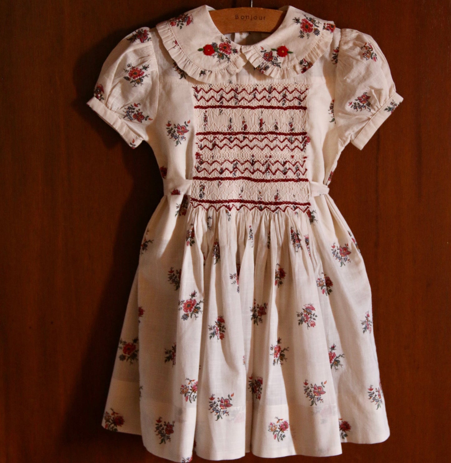 Handsmock Dress Garden Flowers Prints, Cotton Voile