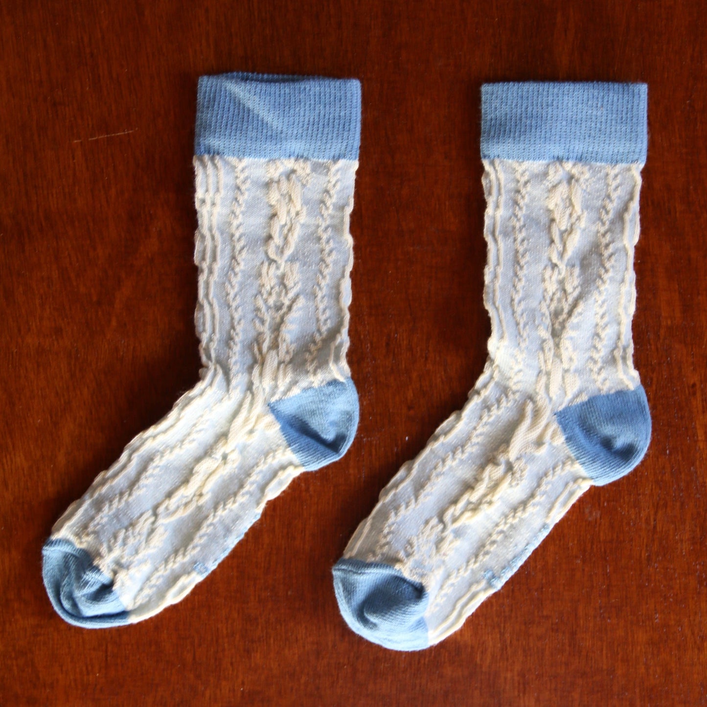 Twist Socks, Light Blue