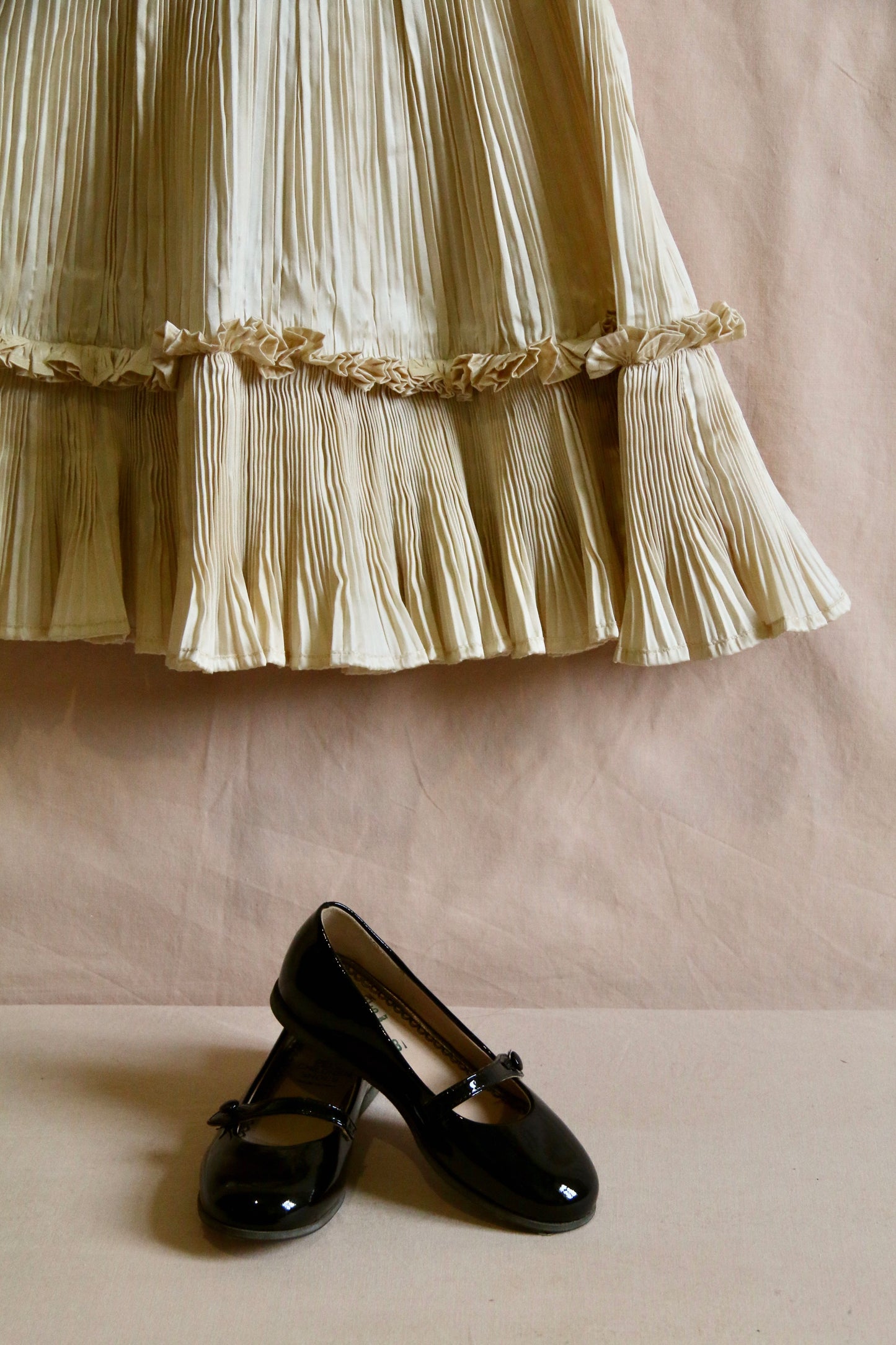 Dress, Pleated Ivory Taffetas