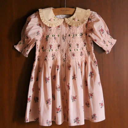 Romantic Tunique Pink Garden Flower Print, Cotton Voile